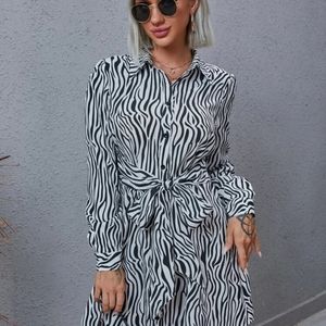 Zebra print knee length dress